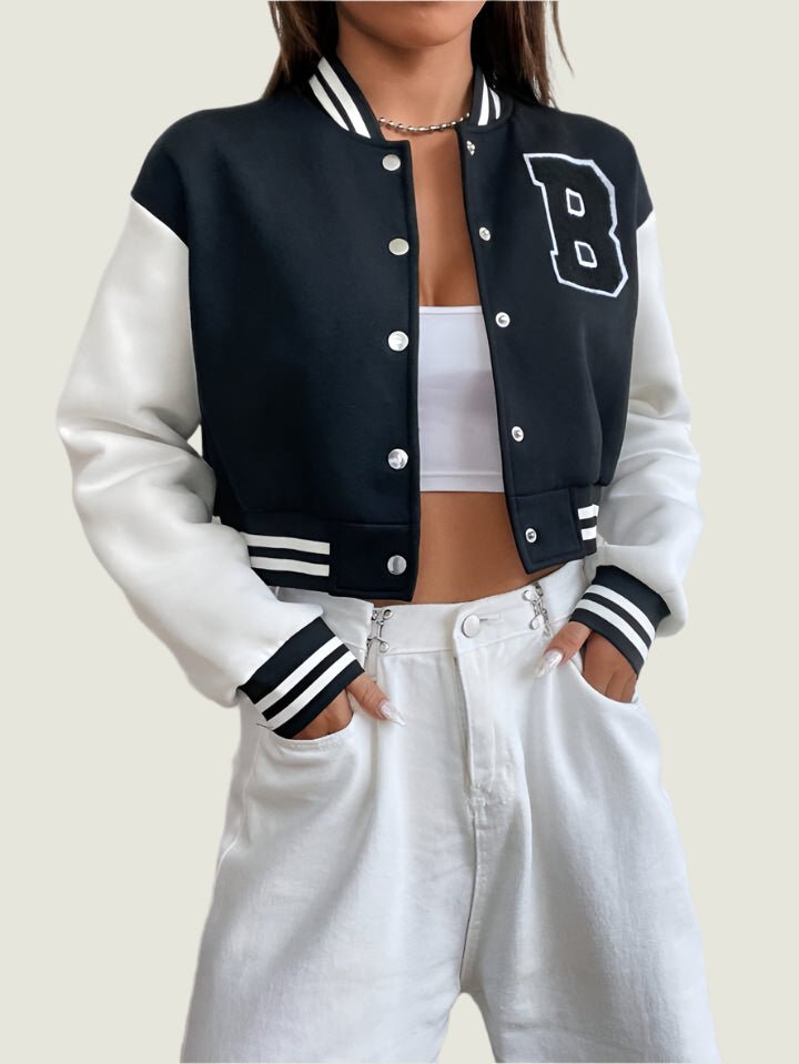 Cropped Baseball Alphabet Jacket