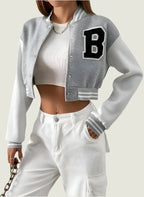 Cropped Baseball Alphabet Jacket