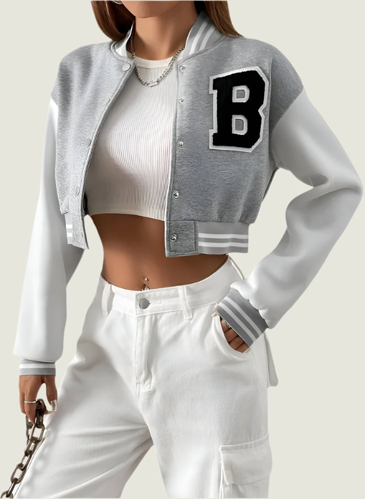 Cropped Baseball Alphabet Jacket