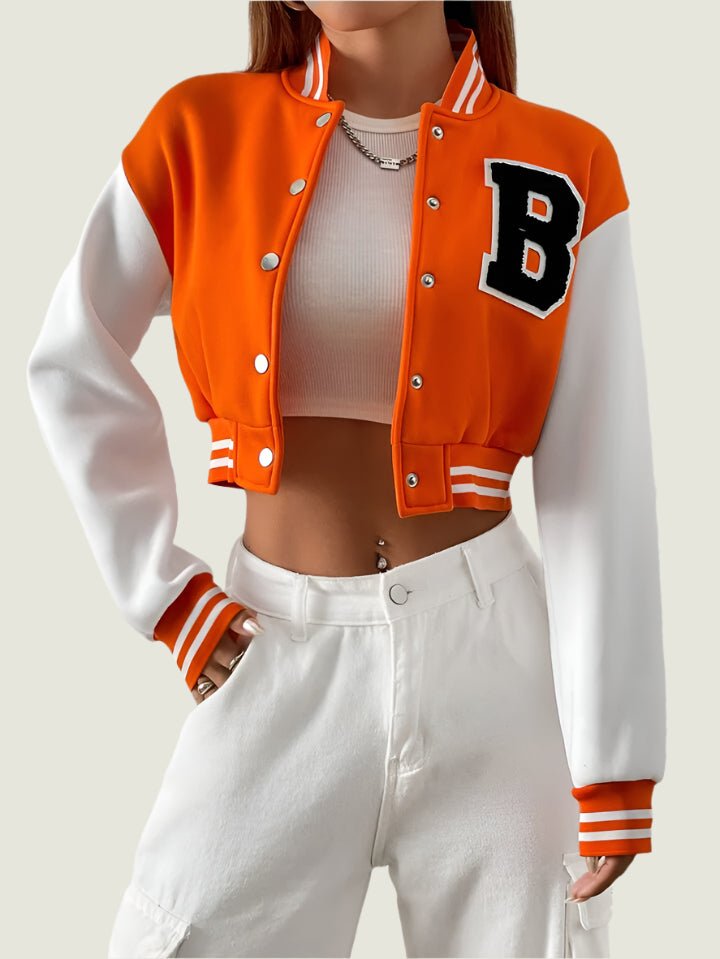 Cropped Baseball Alphabet Jacket