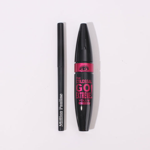 Million Pauline 2-in-1 Waterproof Mascara and Eyeliner Set - Long-Lasting Volume & Precision in One!