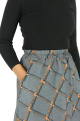 A-Line Printed Midi Skirt With Pockets