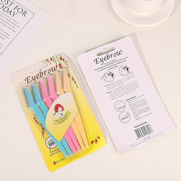 Eyebrow Razor Set – 6 Pieces (Assorted Colors)