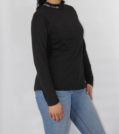 Graphic Turtle Neck Top
