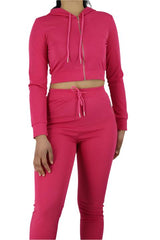 Bright Colour Two Piece Hoodie Zipper Set