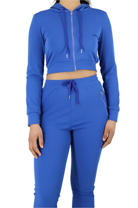 Bright Colour Two Piece Hoodie Zipper Set