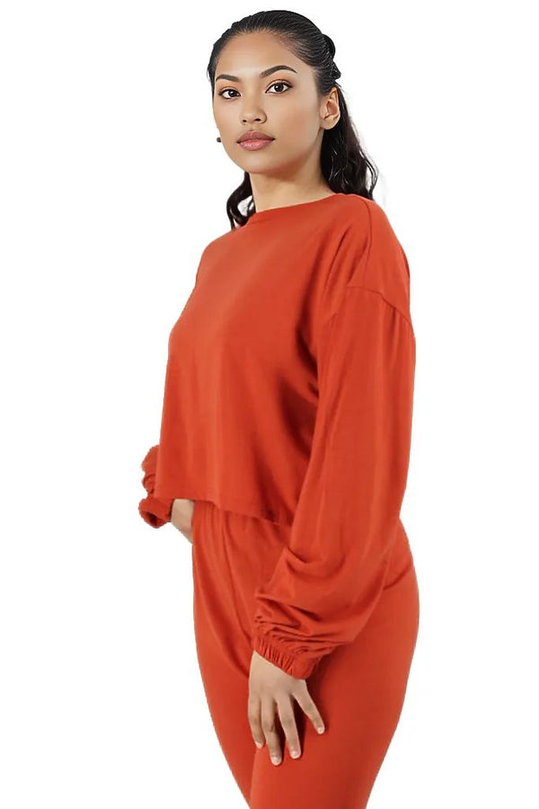Back Zipper Loose Top With Leggings