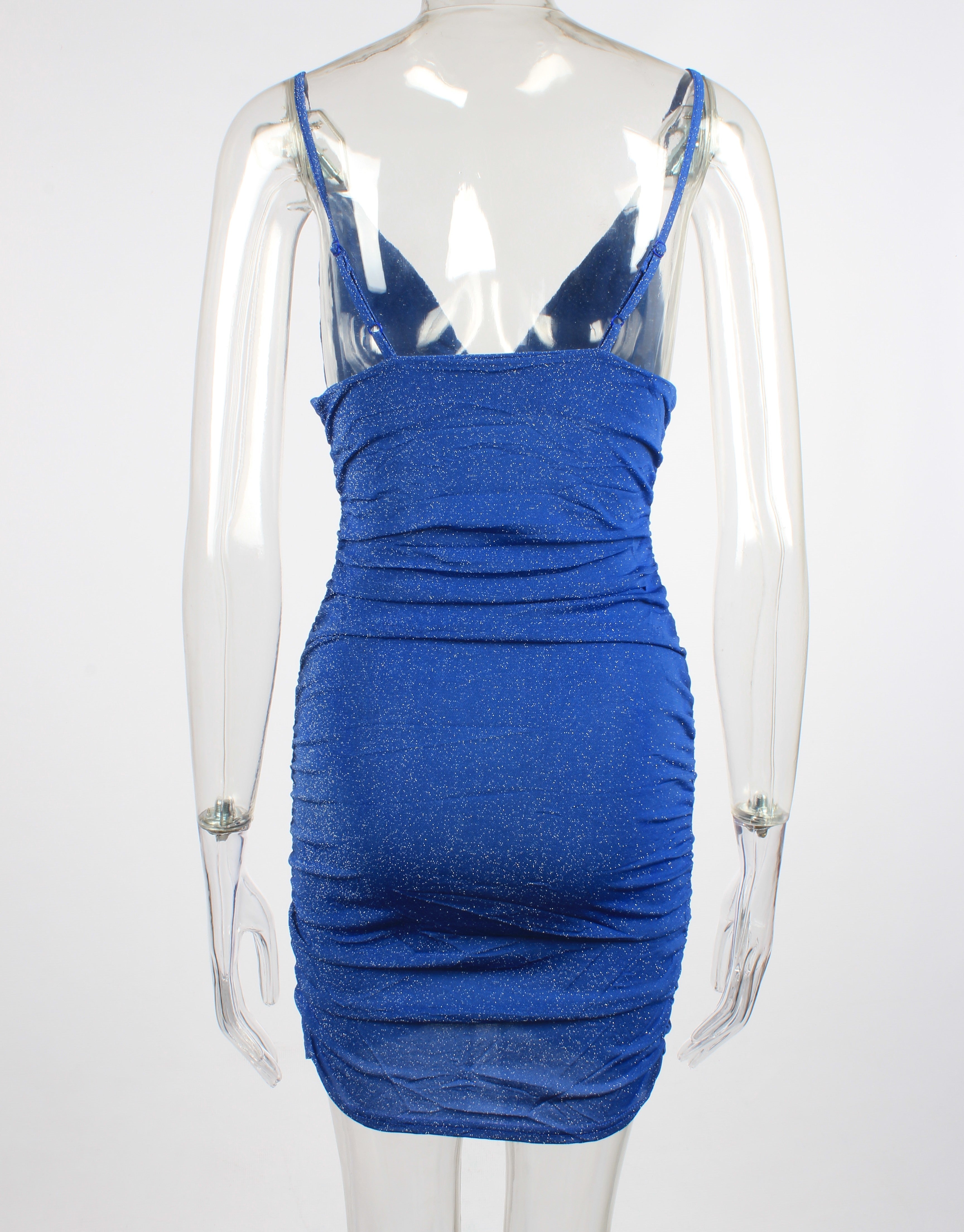Gitter Asymetrical Mini Bodycon Dress