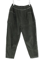 Inside Out Style Courdroy Above Ankle 3/4 Elastic Waist Pants XD21