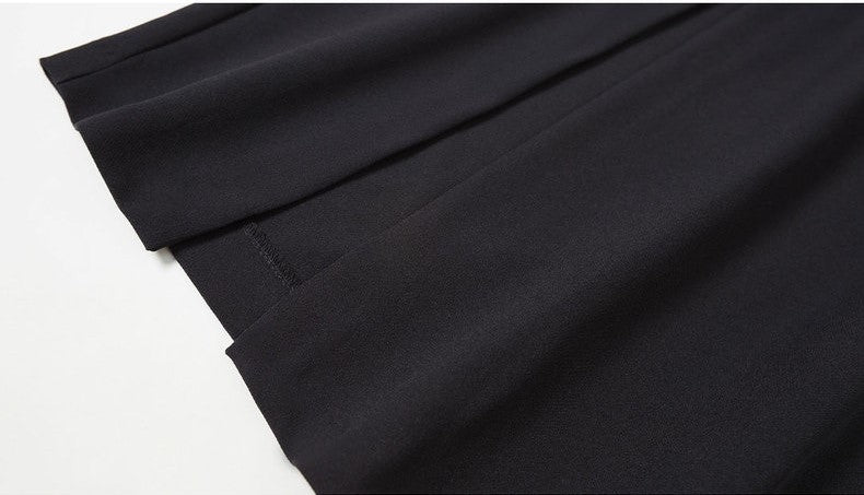 Black Spaghetti Strap Ruched Midi Dress