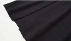 Black Spaghetti Strap Ruched Midi Dress