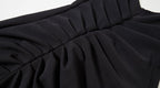 Black Spaghetti Strap Ruched Midi Dress