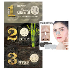 Karité Bamboo Charcoa Blackhead Removal Nose Mask - 3-Step Nose Mask