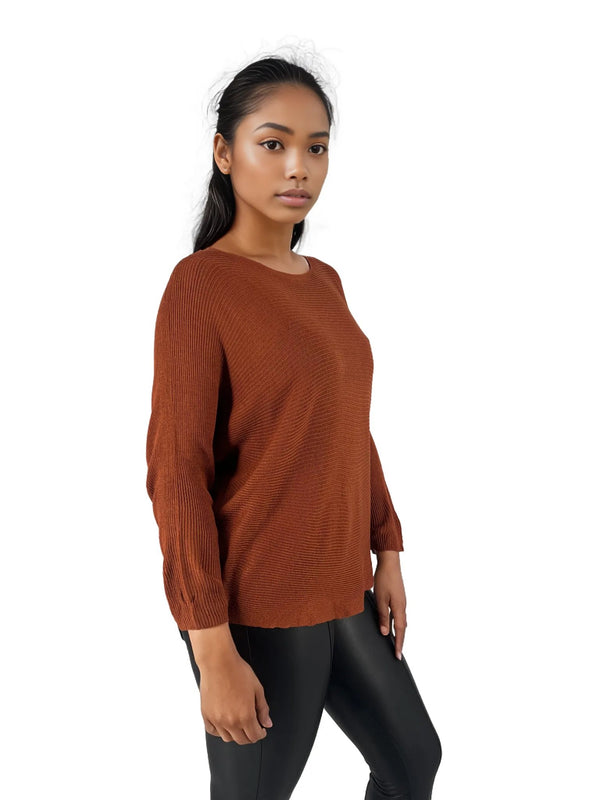 Knitted Batwing Long Sleeve Top