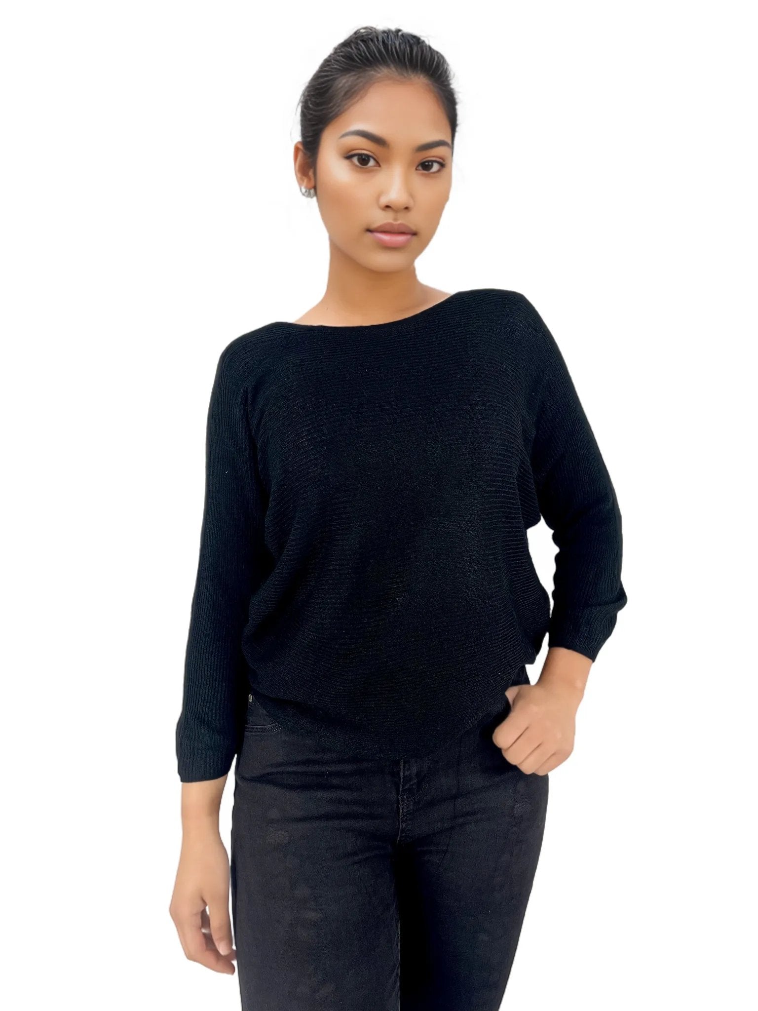 Knitted Batwing Long Sleeve Top XD21