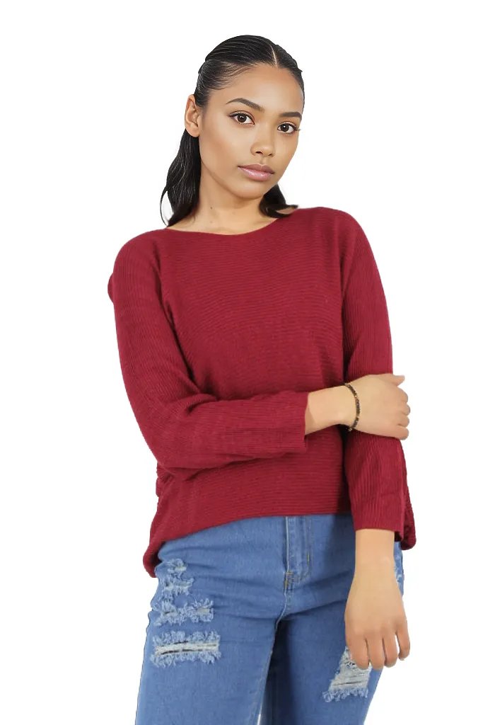 Knitted Batwing Long Sleeve Top XD21