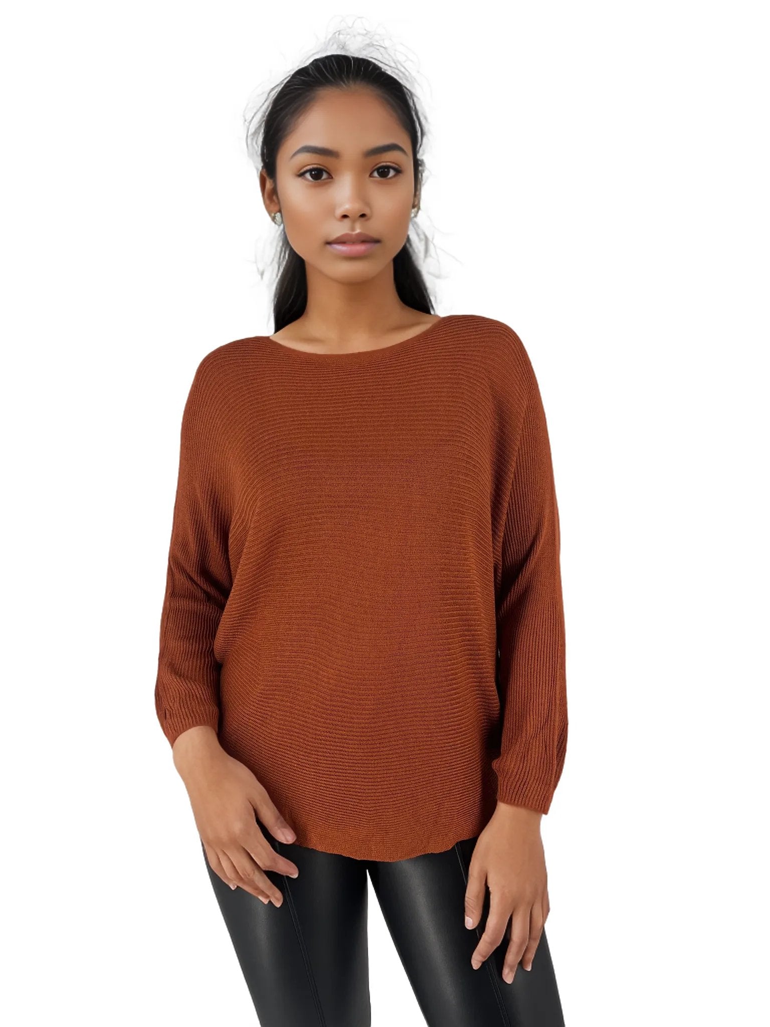 Knitted Batwing Long Sleeve Top XD21