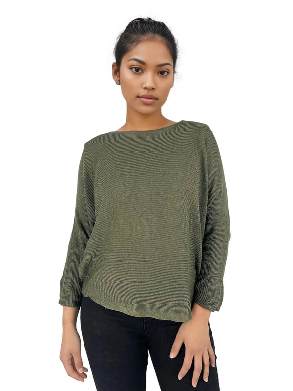 Knitted Batwing Long Sleeve Top