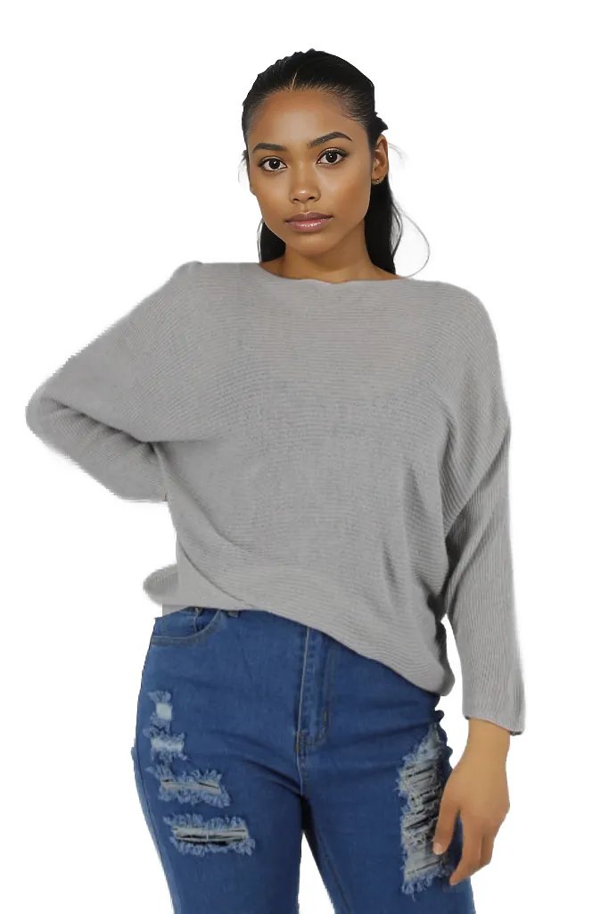 Knitted Batwing Long Sleeve Top XD21