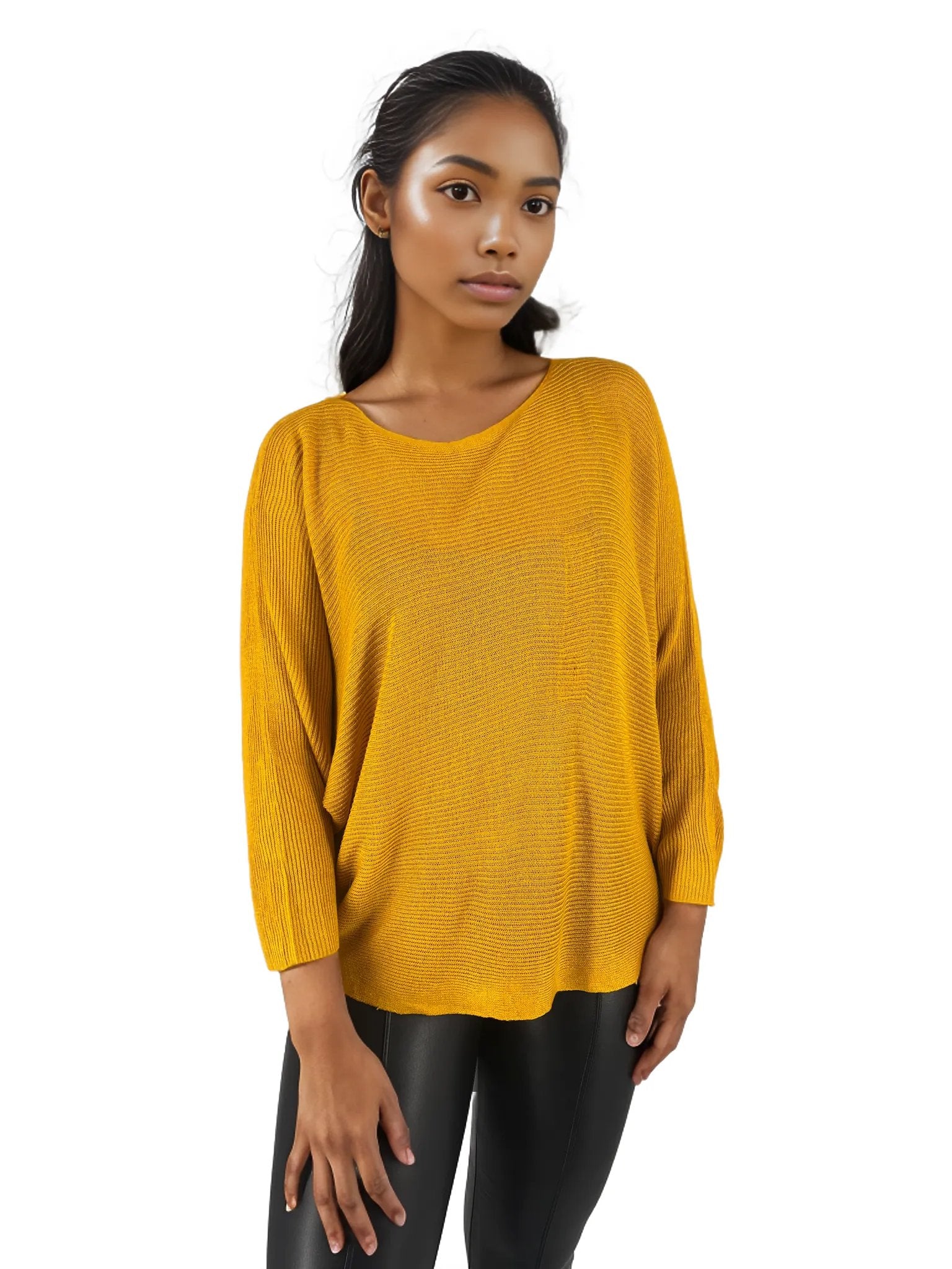 Knitted Batwing Long Sleeve Top XD21