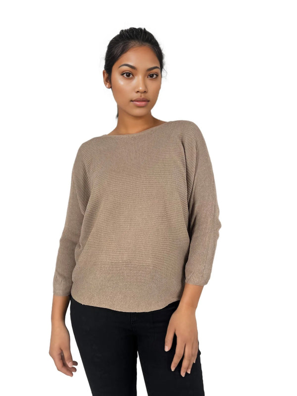 Knitted Batwing Long Sleeve Top