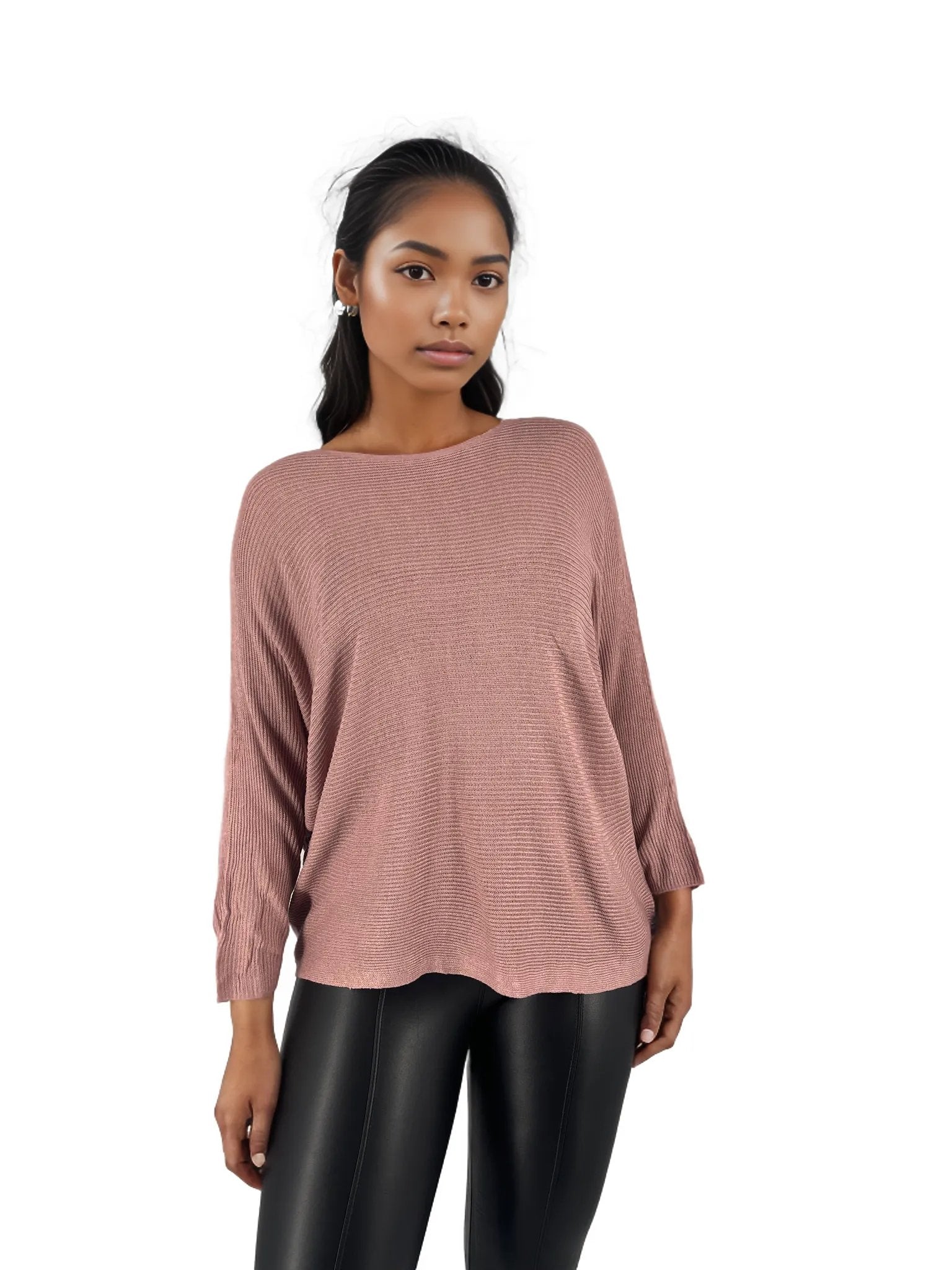 Knitted Batwing Long Sleeve Top XD21