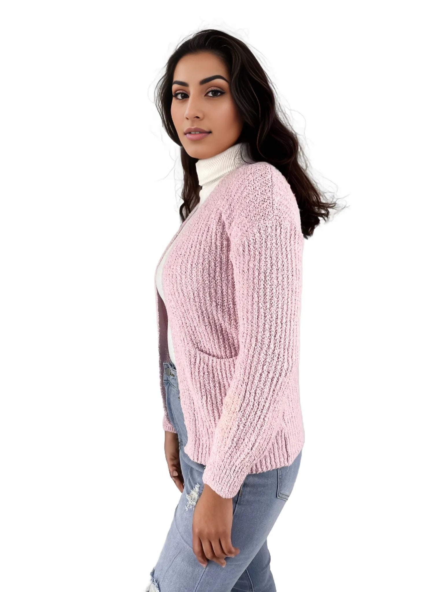 Knitted Short Cardigan Jersey With Pockets XD21