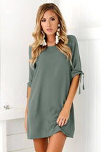 Knot Cuff Tunic Mini Dress XD21