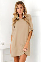 Knot Cuff Tunic Mini Dress XD21