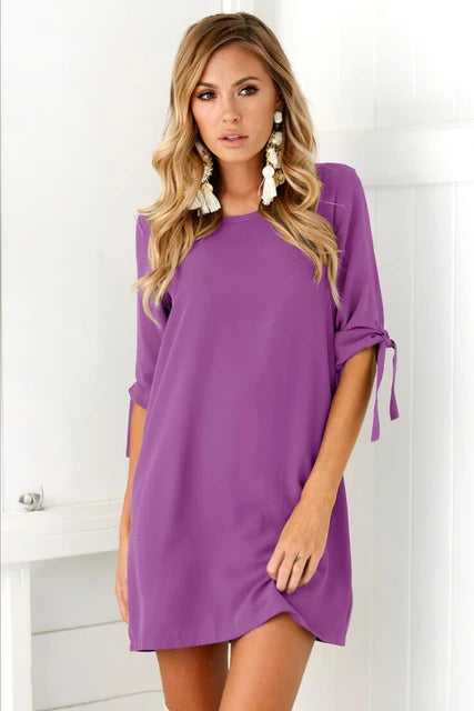 Knot Cuff Tunic Mini Dress XD21