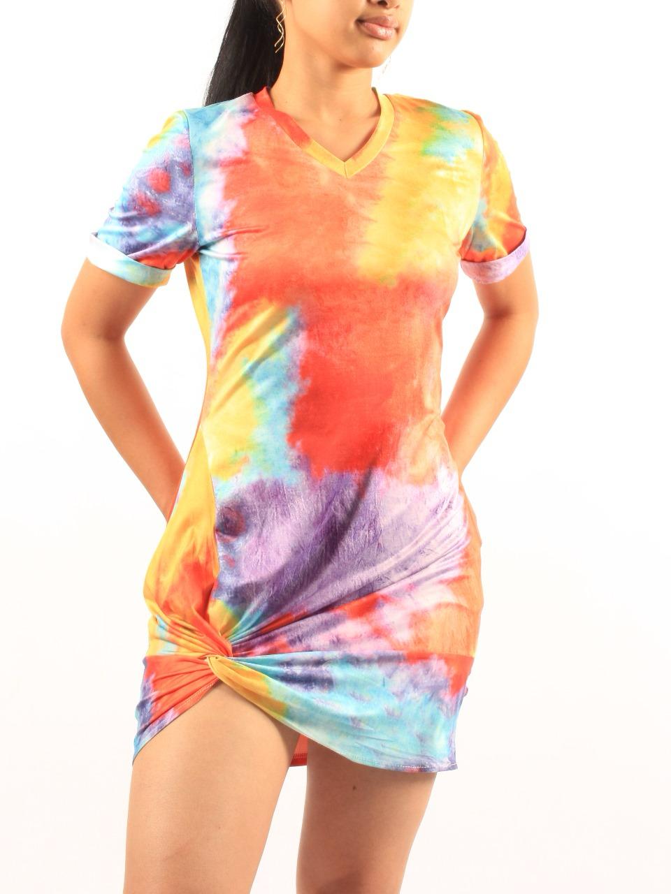 Knot Tie Dye Dress XD21