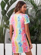 Knot Tie Dye Dress XD21