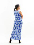 Lacy Pattern Sleeveless Maxi Dress XD21
