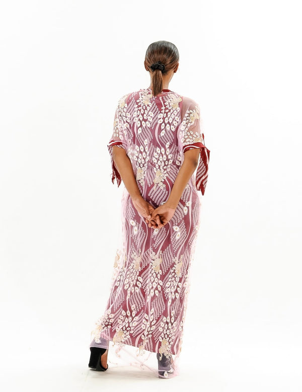 Lacy Pattern Sleeveless Maxi Dress