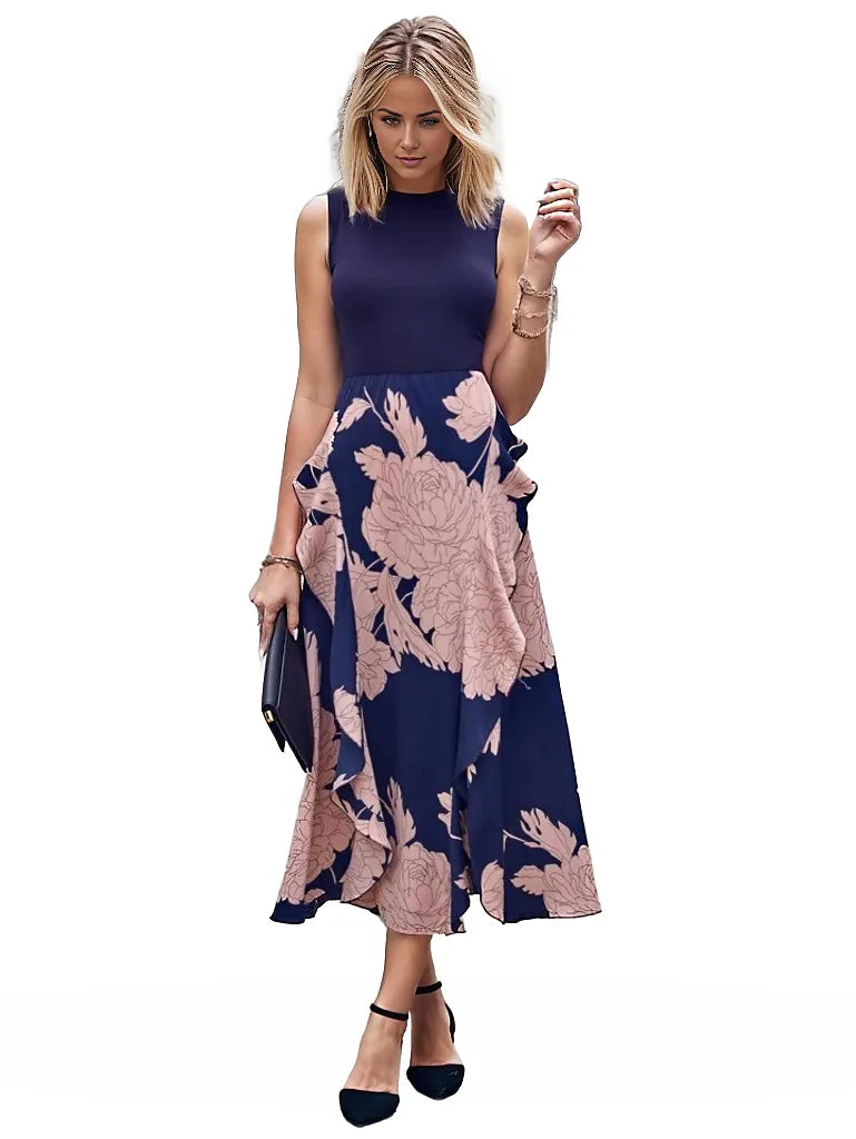 Ladies Maxi Floral Print Summer Dress XD21