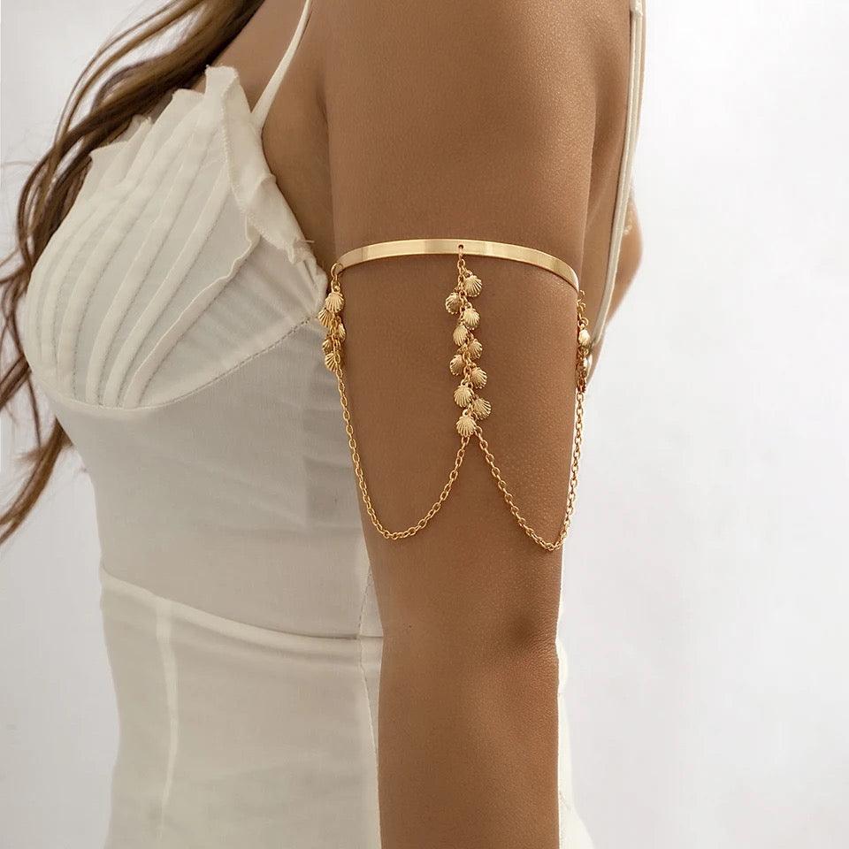 Bohemian Leaf Charm Upper Arm Bracelet - XD21