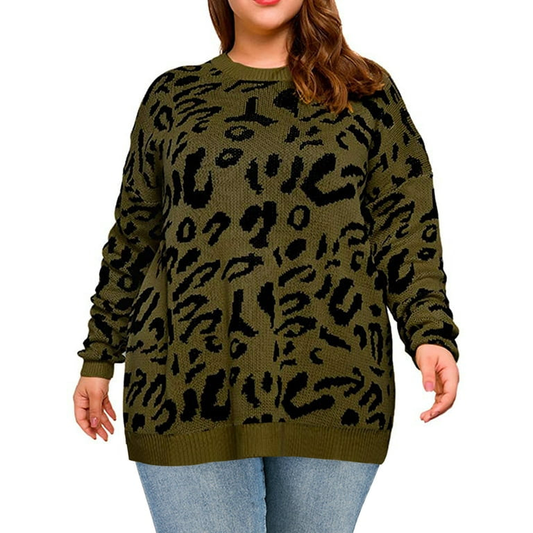 Leopard Pattern Pullover Sweater Jersey XD21