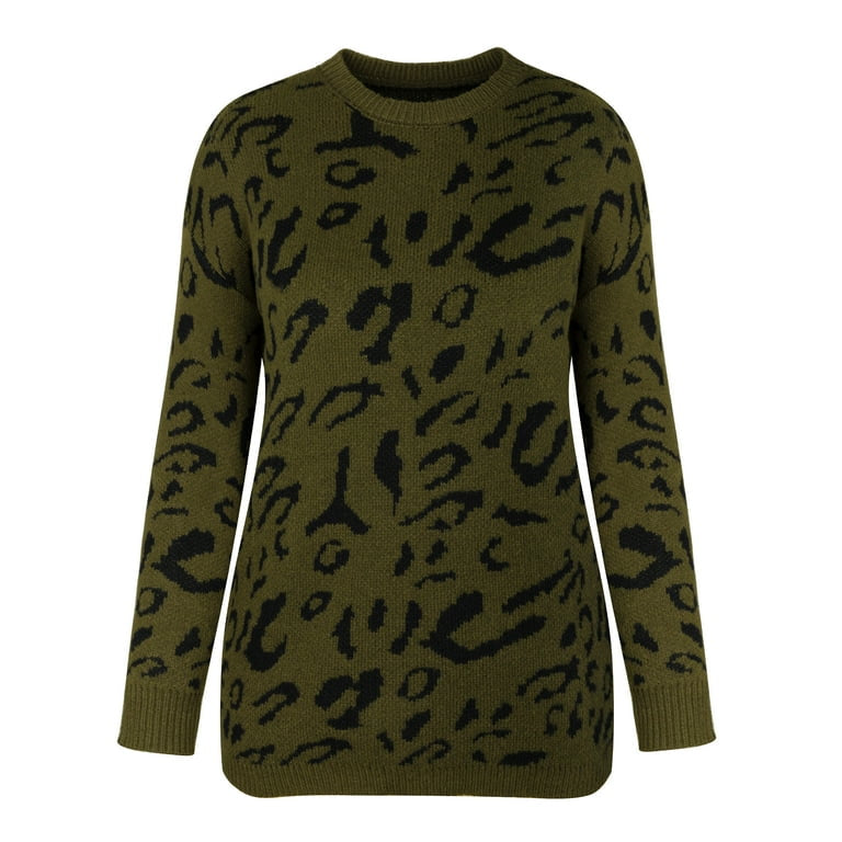 Leopard Pattern Pullover Sweater Jersey XD21