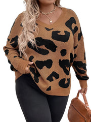 Leopard Pattern Pullover Sweater Jersey XD21