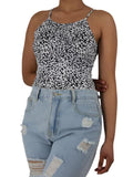 Leopard Spaghetti Strap Bodysuit XD21