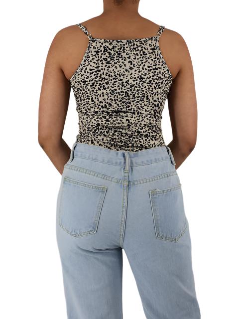 Leopard Spaghetti Strap Bodysuit XD21