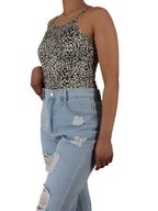 Leopard Spaghetti Strap Bodysuit XD21
