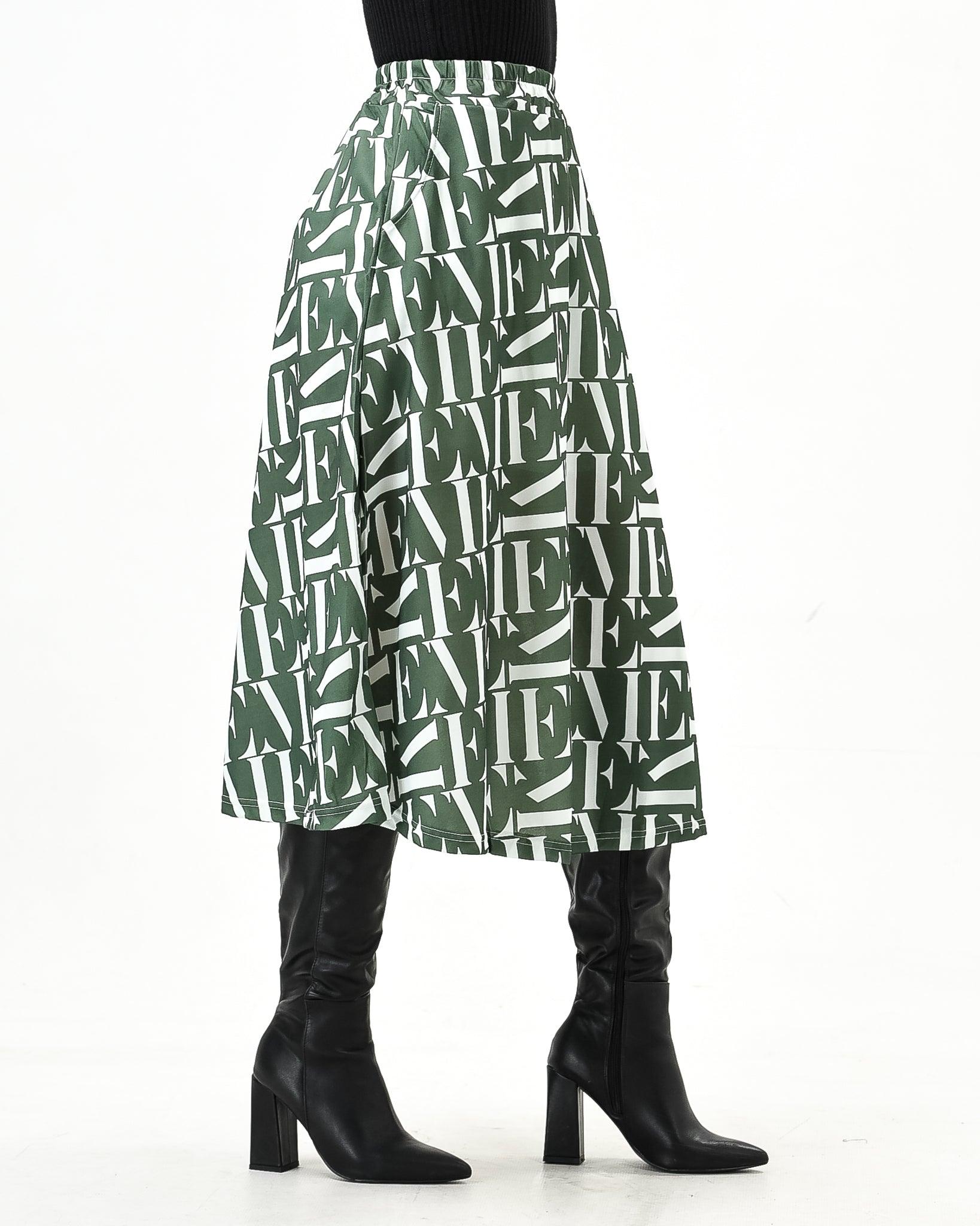 Letter print Midi skirt - XD21