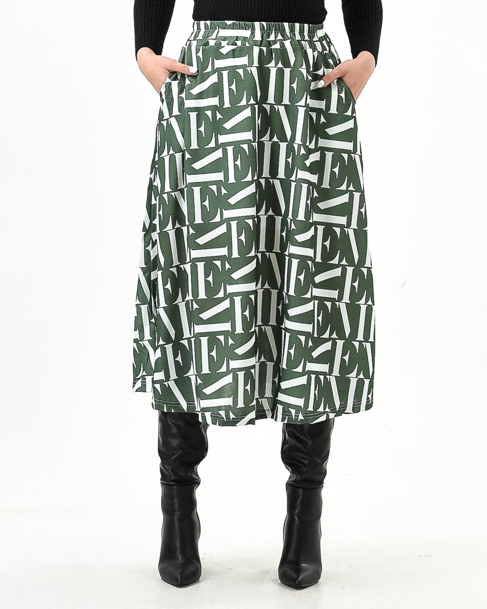 Letter print Midi skirt - XD21