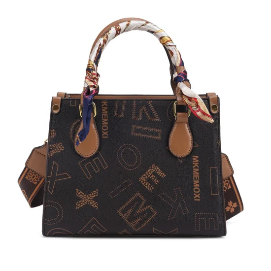 Letter Graphic Studded Decor Square Bag XD21
