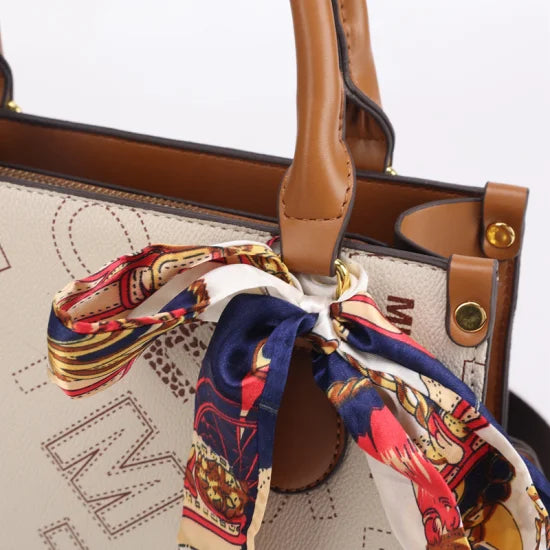 Letter Graphic Studded Decor Square Bag XD21