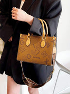 Letter Graphic Studded Decor Square Bag XD21