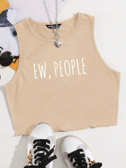 Letter Graphic Tank Crop Top XD21