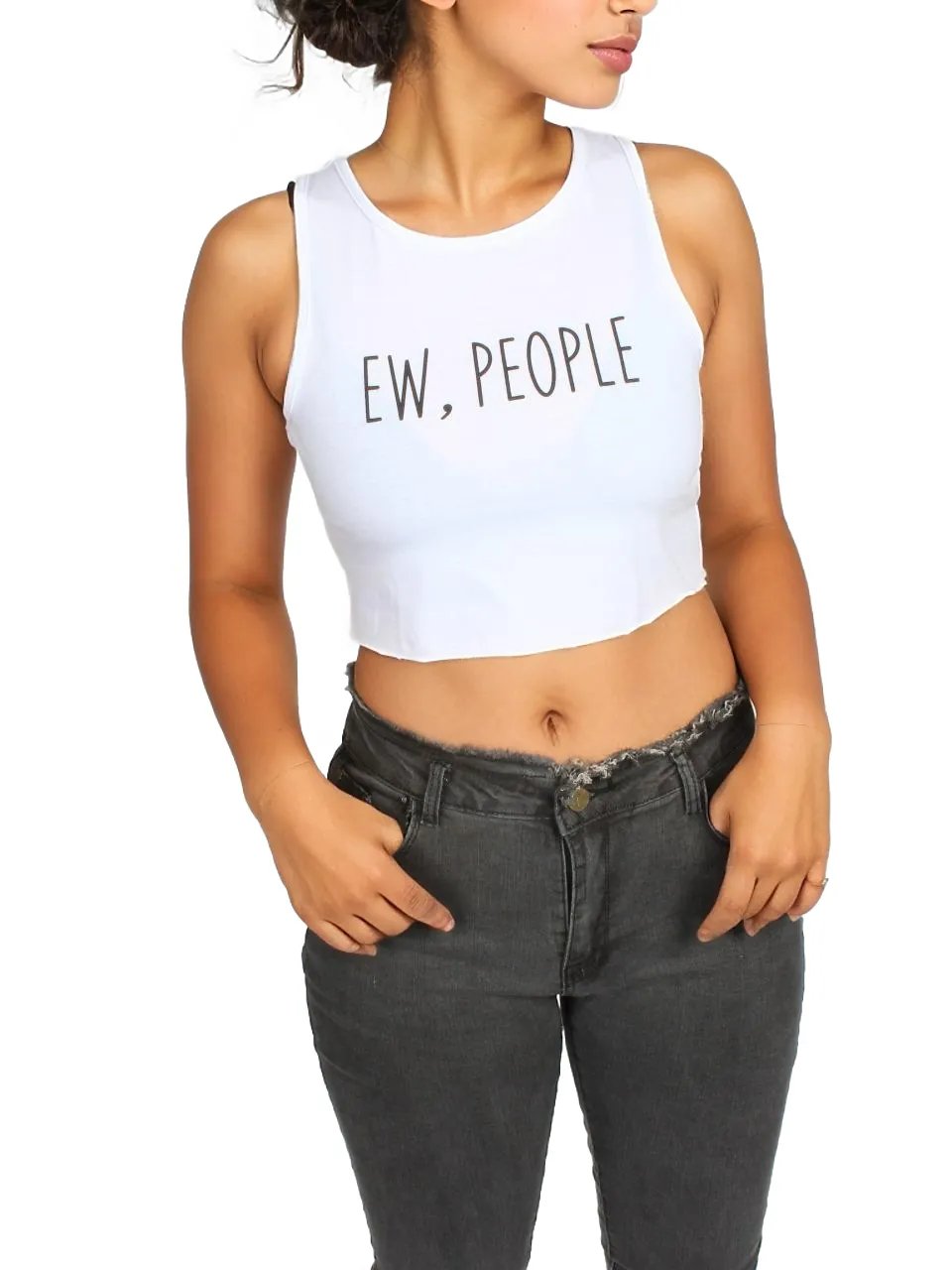 Letter Graphic Tank Crop Top XD21