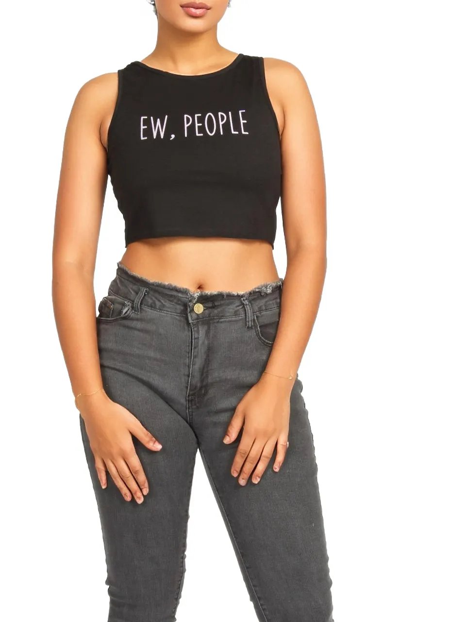 Letter Graphic Tank Crop Top XD21